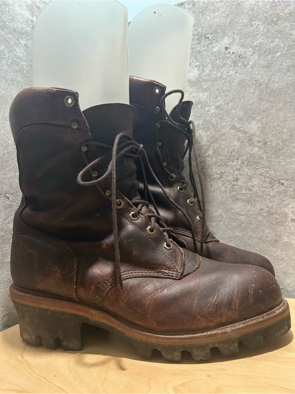 Vintage Chippewa Leather Logger Boots size 12 men’s